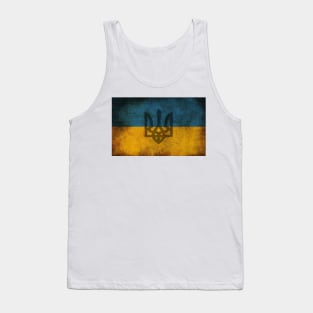 Distressed Ukranian Flag w/Tryzub Tank Top